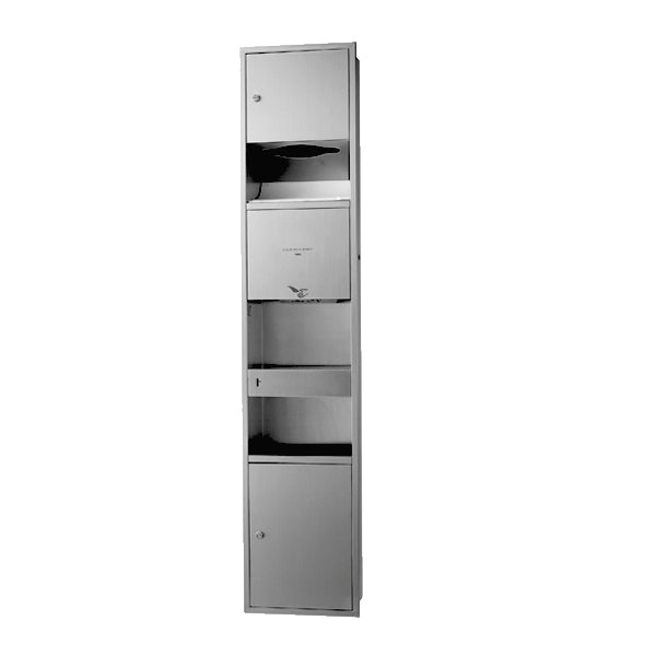 High Speed Hand Dryer with Paper Dispenser & Waste Bin (Wall Embedded Type)